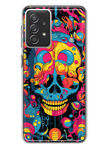 Samsung Galaxy A72 Psychedelic Trippy Death Skull Pop Art Hybrid Protective Phone Case Cover