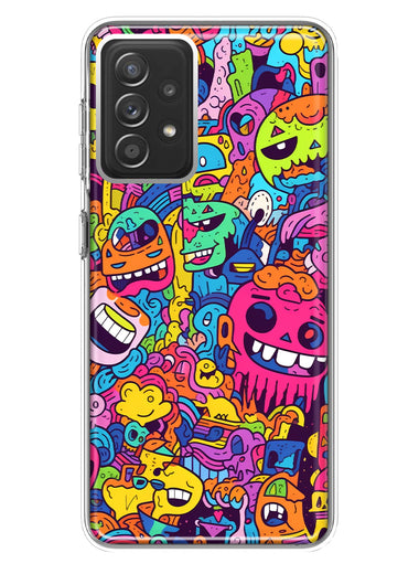 Samsung Galaxy A72 Psychedelic Trippy Happy Characters Pop Art Hybrid Protective Phone Case Cover