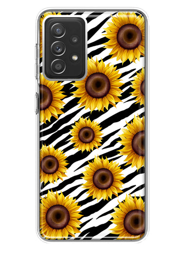 Samsung Galaxy A72 White Zebra Sunflowers Polkadots Double Layer Phone Case Cover