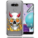 LG Aristo 5/Phoenix 5/Risio 4 Flamming Devil Skull Design Double Layer Phone Case Cover
