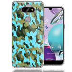 LG Aristo 5/K31/Fortune 3 Blue Green Camo Design Double Layer Phone Case Cover