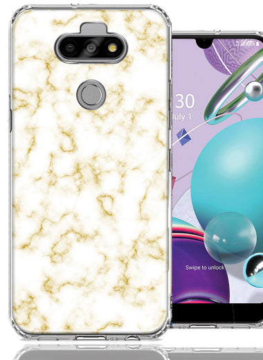 LG Aristo 5/K31/Fortune 3 Gold Marble Design Double Layer Phone Case Cover