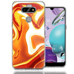 LG Aristo 5/K31/Fortune 3 Orange White Abstract Design Double Layer Phone Case Cover