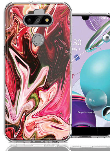 LG Aristo 5/K31/Fortune 3 Pink Abstract Design Double Layer Phone Case Cover
