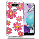 LG Aristo 5/K31/Fortune 3 Pink Daisy Flower Design Double Layer Phone Case Cover