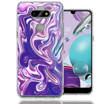 LG Aristo 5/K31/Fortune 3 Purple Paint Swirl Design Double Layer Phone Case Cover
