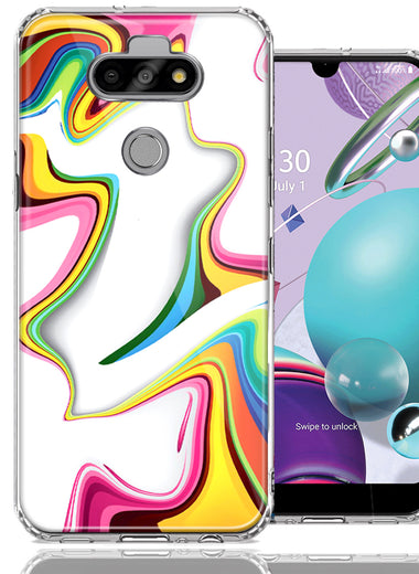 LG Aristo 5/K31/Fortune 3 Rainbow Abstract Design Double Layer Phone Case Cover