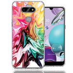 LG Aristo 5/K31/Fortune 3 Rainbow Flower Abstract Design Double Layer Phone Case Cover