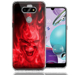 LG Aristo 5/K31/Fortune 3 Red Flaming Skull Design Double Layer Phone Case Cover
