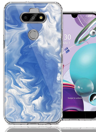 LG Aristo 5/K31/Fortune 3 Sky Blue Swirl Design Double Layer Phone Case Cover