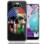 LG Aristo 5/K31/Fortune 3 US Mexico Flag Skull Double Layer Phone Case Cover