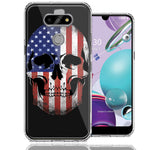 LG Aristo 5/K31/Fortune 3 US Flag Skull Double Layer Phone Case Cover