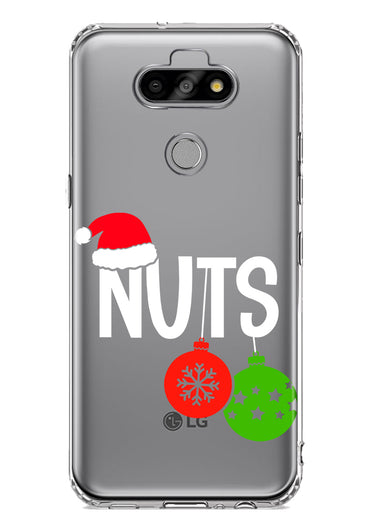 LG Aristo 5 Christmas Funny Couples Chest Nuts Ornaments Hybrid Protective Phone Case Cover