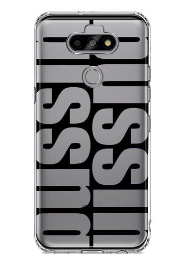 LG Aristo 5 Black Clear Funny Text Quote Bussin Hybrid Protective Phone Case Cover