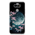 LG Aristo 5 Kawaii Manga Pink Cherry Blossom Full Moon Hybrid Protective Phone Case Cover