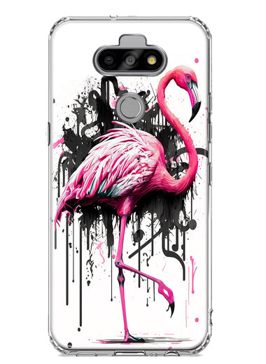 LG Aristo 5 Pink Flamingo Painting Graffiti Hybrid Protective Phone Case Cover