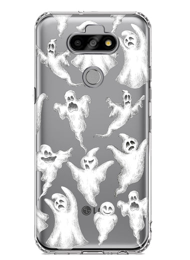 LG Aristo 5 Cute Halloween Spooky Floating Ghosts Horror Scary Hybrid Protective Phone Case Cover