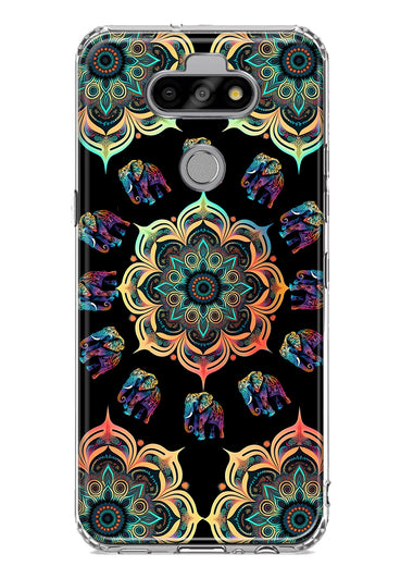LG Aristo 5 Mandala Geometry Abstract Elephant Pattern Hybrid Protective Phone Case Cover