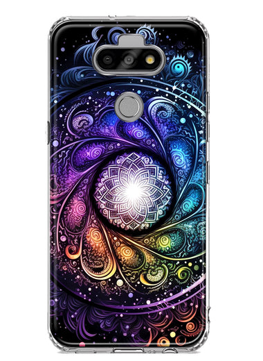 LG Aristo 5 Mandala Geometry Abstract Galaxy Pattern Hybrid Protective Phone Case Cover