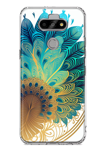 LG Aristo 5 Mandala Geometry Abstract Peacock Feather Pattern Hybrid Protective Phone Case Cover