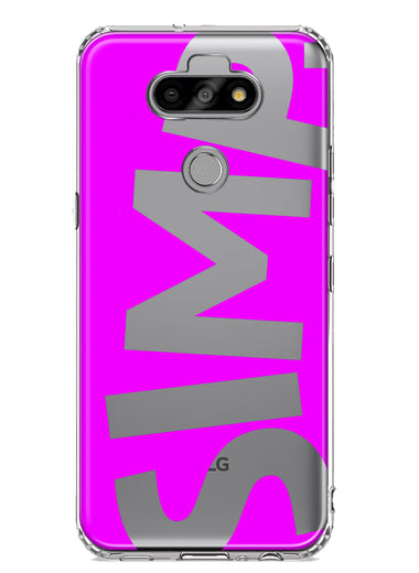 LG Aristo 5 Hot Pink Clear Funny Text Quote Simp Hybrid Protective Phone Case Cover