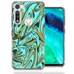 Motorola Moto G Fast Blue Green Abstract Design Double Layer Phone Case Cover