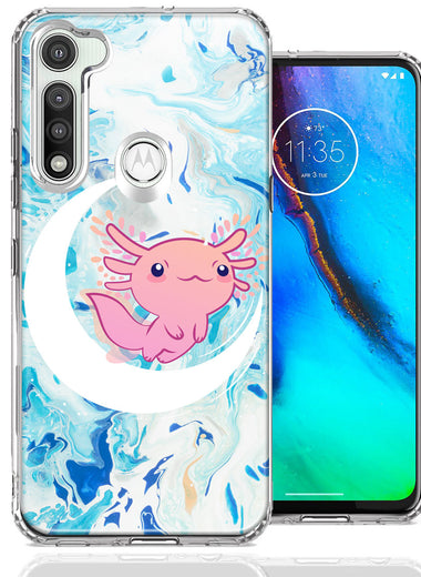 Motorola Moto G Fast Pink Axolotl Moon Mable Design Double Layer Phone Case Cover