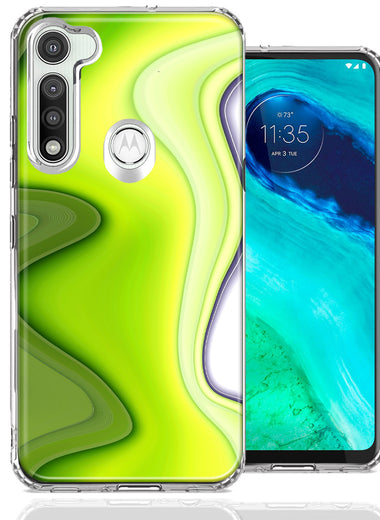 Motorola Moto G Fast Green White Abstract Design Double Layer Phone Case Cover