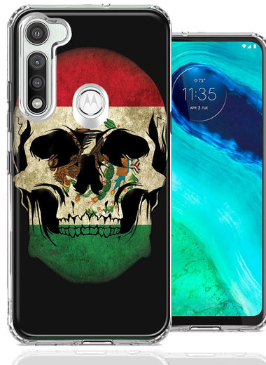 Motorola Moto G Fast Mexico Flag Skull Design Double Layer Phone Case Cover