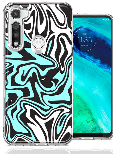 Motorola Moto G Fast Mint Black Abstract Design Double Layer Phone Case Cover