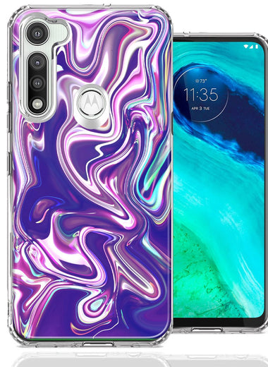 Motorola Moto G Fast Purple Paint Swirl Design Double Layer Phone Case Cover
