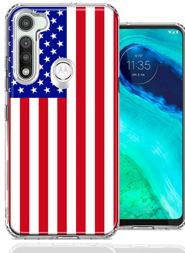 Motorola Moto G Fast USA American Flag Design Double Layer Phone Case Cover