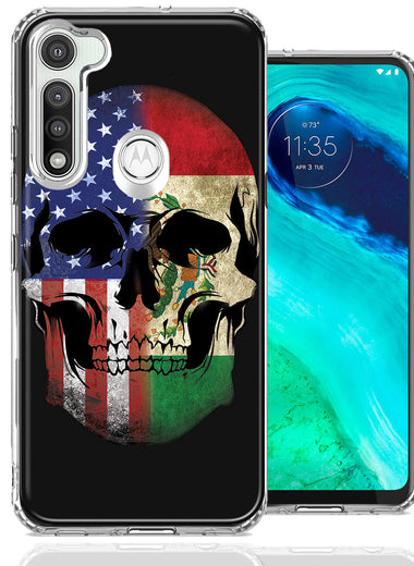 Motorola Moto G Fast US Mexico Flag Skull Double Layer Phone Case Cover