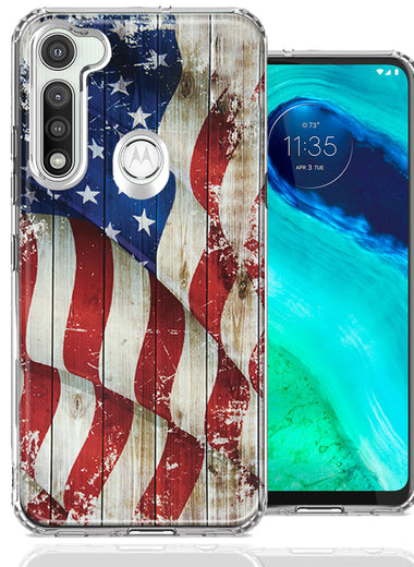 Motorola Moto G Fast Vintage American Flag Design Double Layer Phone Case Cover