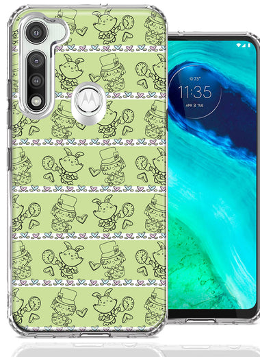 Motorola Moto G Fast Wonderland Hatter Rabbit Design Double Layer Phone Case Cover