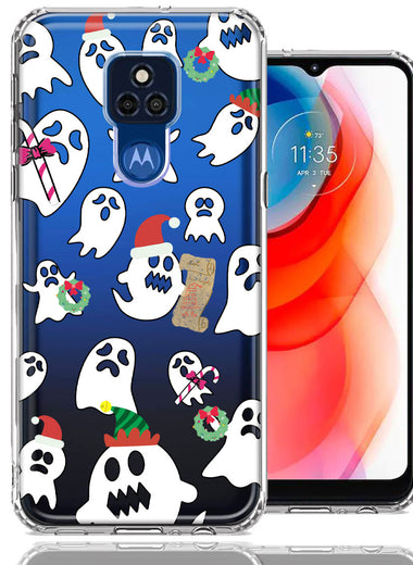 Motorola Moto G Play 2021 Halloween Christmas Ghost Design Double Layer Phone Case Cover