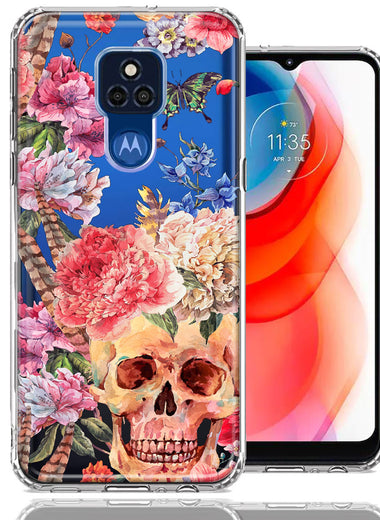 For Motorola Moto G Play 2021 Indie Spring Peace Skull Feathers Floral Butterfly Flowers Phone Case Cover