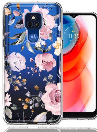 For Motorola Moto G Play 2021 Soft Pastel Spring Floral Flowers Blush Lavender Phone Case Cover
