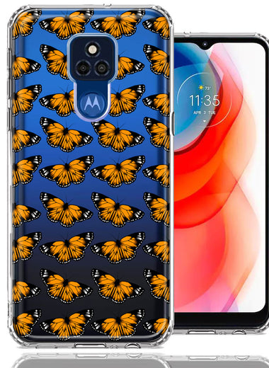 Motorola Moto G Play 2021 Monarch Butterflies Design Double Layer Phone Case Cover