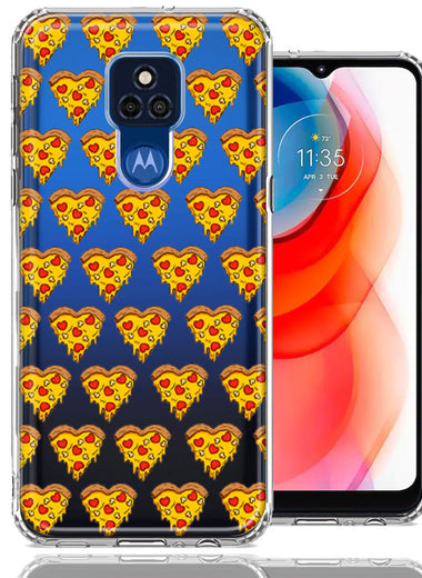 Motorola Moto G Play 2021 Pizza Hearts Polka dots Design Double Layer Phone Case Cover
