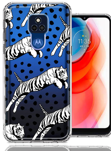 Motorola Moto G Play 2021 Tiger Polkadots Design Double Layer Phone Case Cover