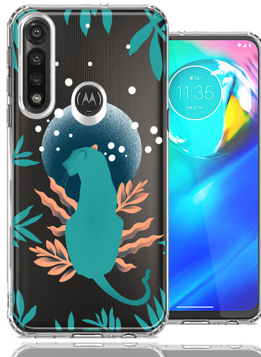 Motorola Moto G Power Moon Green Jaguar Design Double Layer Phone Case Cover