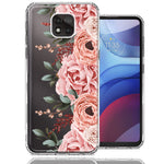 For Motorola Moto G Power 2021 Blush Pink Peach Spring Flowers Peony Rose Phone Case Cover