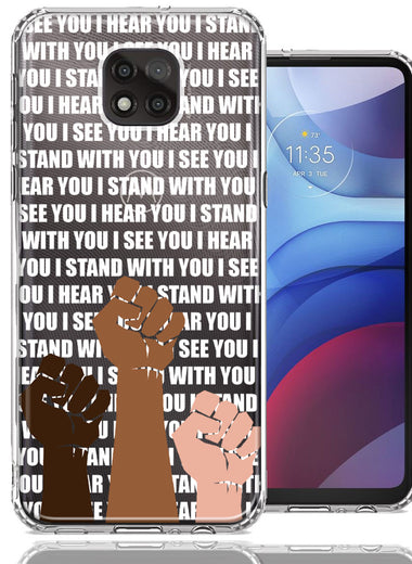 Motorola Moto G Power 2021 BLM Equality Stand With You Double Layer Phone Case Cover