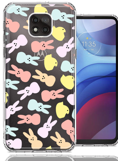 Motorola Moto G Power 2021 Pastel Easter Polkadots Bunny Chick Candies Double Layer Phone Case Cover