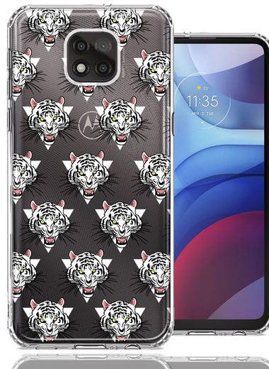 Motorola Moto G Power 2021 Fierce Tiger Polkadots Design Double Layer Phone Case Cover