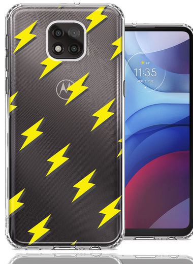 Motorola Moto G Power 2021 Electric Lightning Bolts Design Double Layer Phone Case Cover