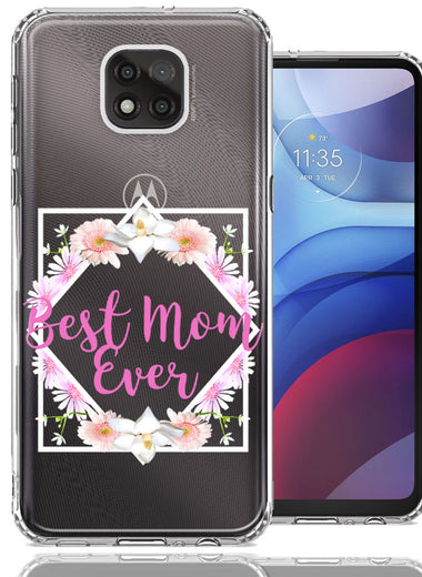 Motorola Moto G Power 2021 Best Mom Ever Mother's Day Flowers Double Layer Phone Case Cover