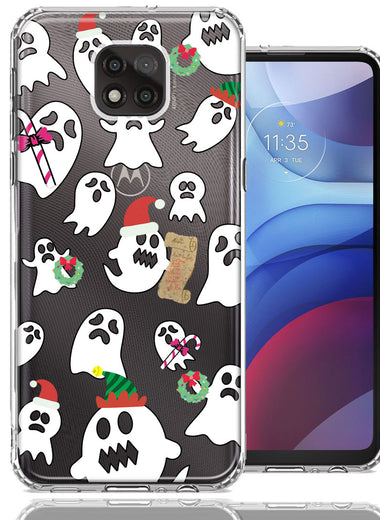 Motorola Moto G Power 2021 Halloween Christmas Ghost Design Double Layer Phone Case Cover