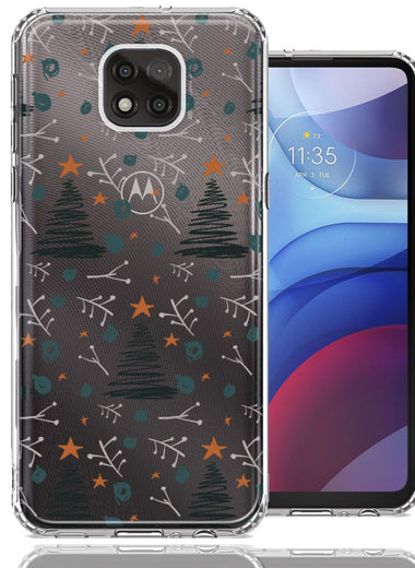 Motorola Moto G Power 2021 Holiday Christmas Trees Design Double Layer Phone Case Cover